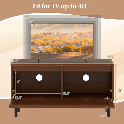 Dreamade Mid Century Modern TV Stand for 40 Inch TV with 2 Hidden Compartments