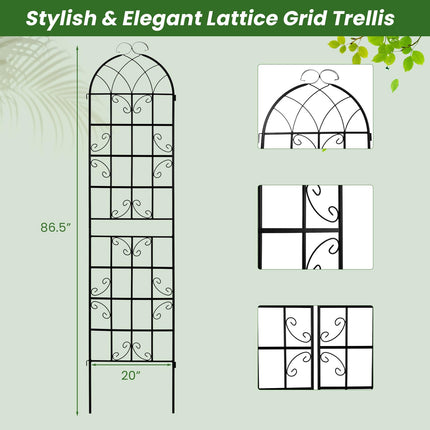 Dreamade 2 Pack Trellis for Climbing Plants Outdoor, 7 FT Tall Galvanized Steel Garden Trellis
