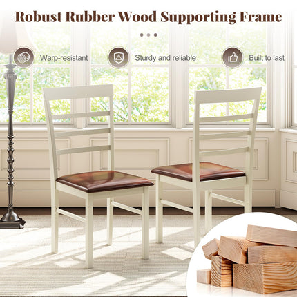 Dreamade PU Leather Upholstered Kitchen Chair with Rubber Wood Frame