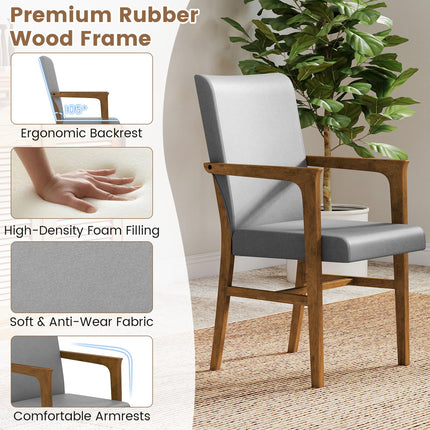 Dreamade Mid Century Modern Dining Chairs Set of 2/4 with High Back, Solid Wooden Frame & Soft Cushion