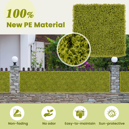 Dreamade 12PCS 20" x 20" Grass Wall Panels Backdrop, Garden Privacy Fence Screen, 33.3 Sq.ft Artificial Moss Wall Panels