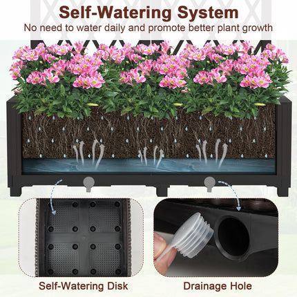 Dreamade 2 Pack Raised Garden Beds with Trellis
