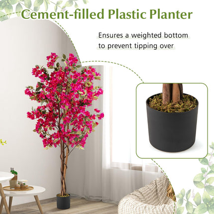 Dreamade 6 FT Bougainvillea Artificial Tree Artificial Plants for Indoor Decor
