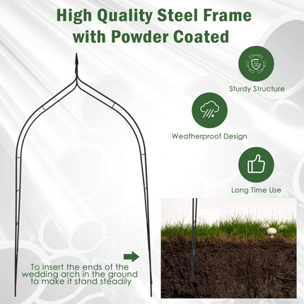Dreamade Metal Garden Arbor and Cart Plant Stand