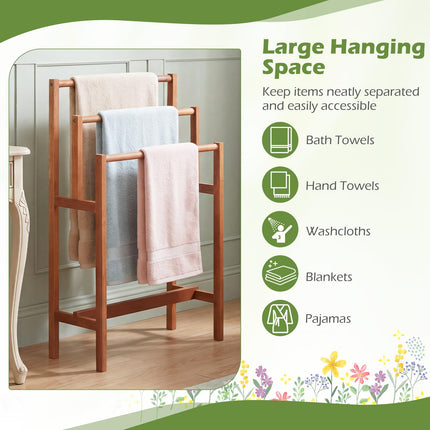 Dreamade 3-Tier Freestanding Wooden Towel Rack Stand