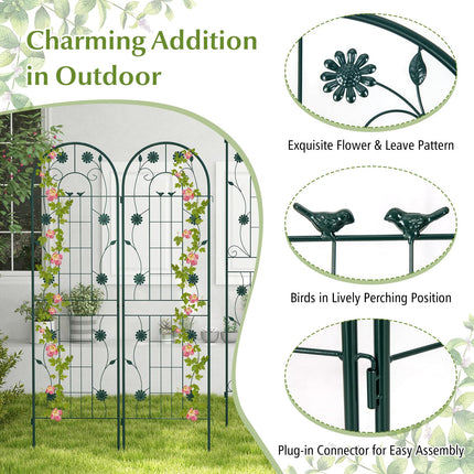Dreamade Garden Trellis, Tall Galvanized Steel Trellis for Climbing Plants