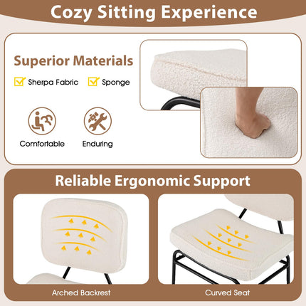 Dreamade Modern Armless Accent Chair - Sherpa Reading Chair with Sponge Padding