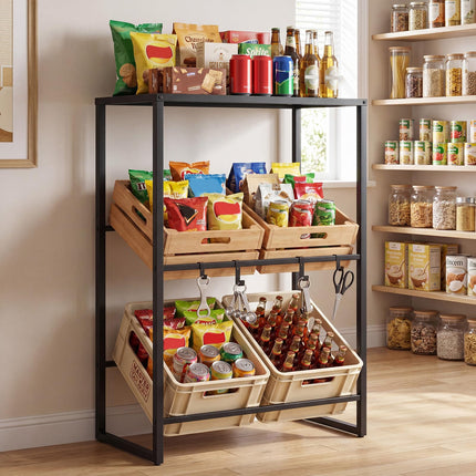 Dreamade 3-Tier Drink Crate Rack for Kitchen