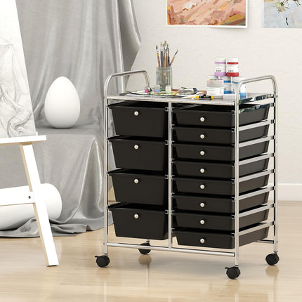 Dreamade 12 Drawer Rolling Cart with Drawers Storage Organizer Cart