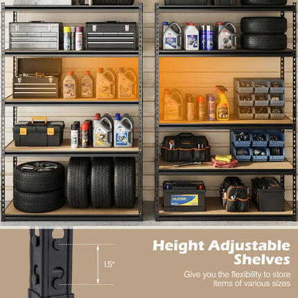 Dreamade 5-Tier Metal Storage Shelves Heavy Duty Garage Shelving Units(1/2/3/4,48" W x 24" D x 72" H)