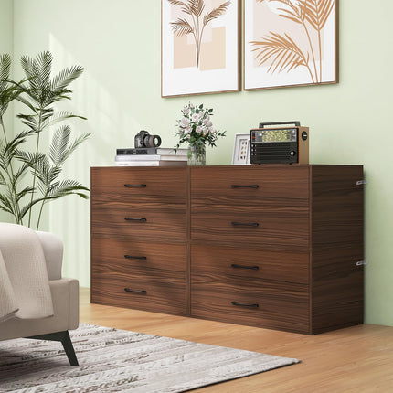 Dreamade Dressers Stackable 2 Drawer Horizontal Organizer W/Handles Dresser Tower
