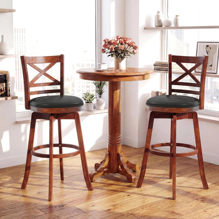 Dreamade 30.5 Inch Bar Height Chairs Stools Set of 2/4 with PU Faux Leather Upholstered Seat