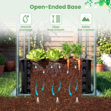 Dreamade 4x2x3 FT Galvanized Raised Garden Bed with Greenhouse Cover