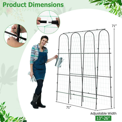 Dreamade Garden Arched Trellis for Climbing Plants, 71” x 71” U-Shaped Tall Cucumber Trellis for Raised Garden Bed