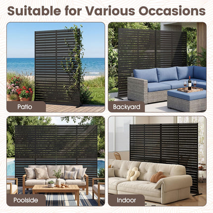 Dreamade 72''H x 48''W Freestanding Metal Privacy Screen with Stable Legs
