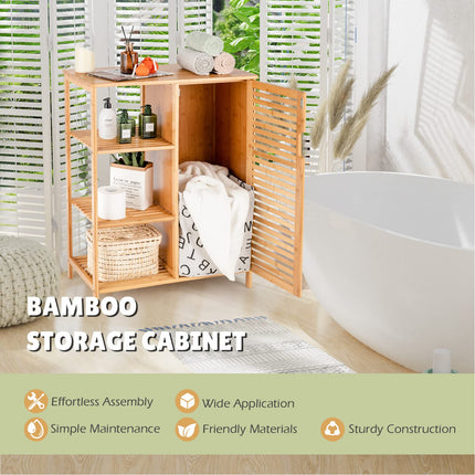 Bathroom Storage Cabinet Bamboo Floor Cabinet Free Standing Organizer - Dreamade