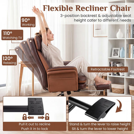 Dreamade Big & Tall Office Chair with Adjustable Armrest