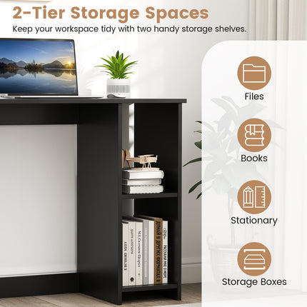 Dreamade 31.5 Inch Home Office Computer Desk with Shelves