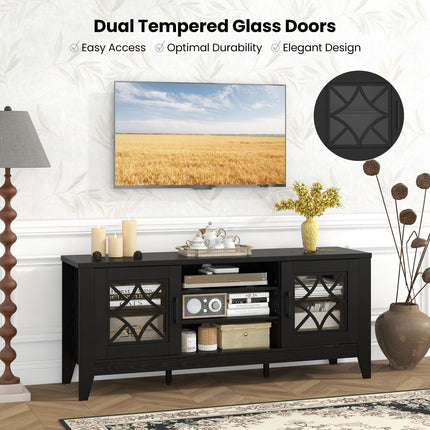 Dreamade TV Stand for TVs up to 65”, Entertainment Center with 3-Position Adjustable Shelves