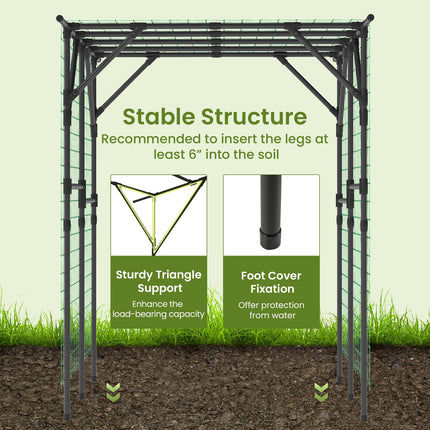 Dreamade Outdoor Grape Vine Trellis for Climbing Plants 79" x 59" x 78" Large Garden Arch