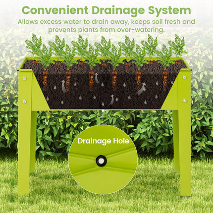 Dreamade Raised Garden Bed, Metal Planter Box with Legs, Drain Hole, Outdoor Indoor Elevated Garden Box