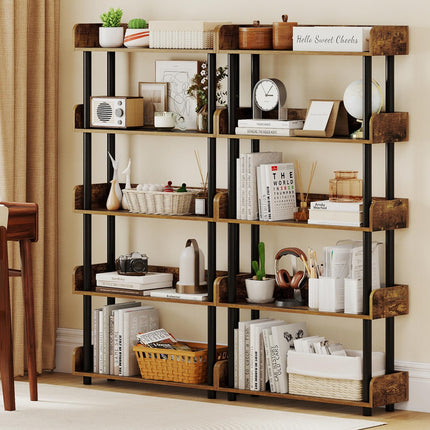 Dreamade 5-Tier Bookshelf with Anti-Tipping Kit & Open Storage Organizer for Living Room Bedroom