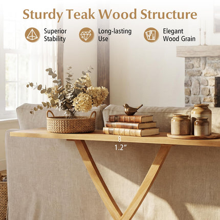 Dreamade 57" Solid Wood Console Table Narrow Long Entryway Table