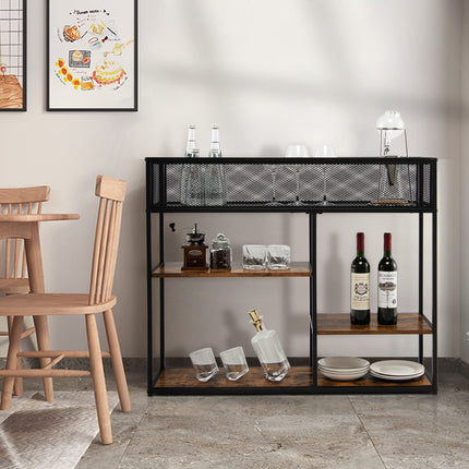 Dreamade Hallway Table for Entryway - 4-Tier Console Table for Entryway with Wire Basket