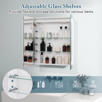 Dreamade Bathroom Medicine Cabinet with 3 Light Colors