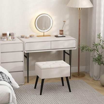 Dreamade 20" Ottoman with Storage - Set of 1/2 Makeup Vanity Bench with Flip Top Storage
