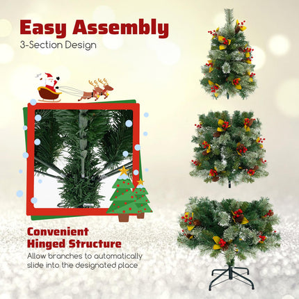 Dreamade 5ft Pre-Lit Artificial Christmas Tree, Hinged Xmas Tree with 453 PVC & Pine Needles
