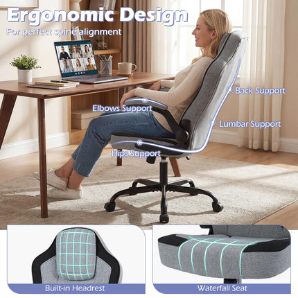 Dreamade Ergonomic Computer Office Chair with 90° Flip-up Armrests