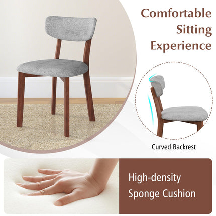 Dreamade Wood Dining Chairs Set of 2, Farmhouse Wooden Dining Room Chair with Cushion Seat