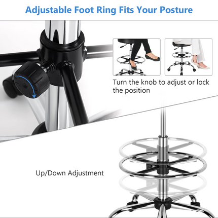 Dreamade PU Leather Drafting Chair, Tall Office Chair