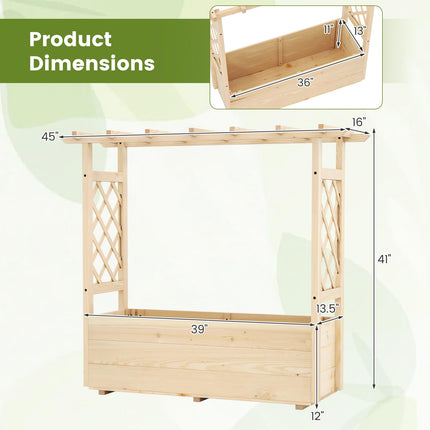 Dreamade Raised Garden Bed with Sided Trellis and Hanging Roof