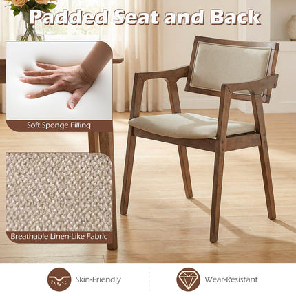 Dreamade Rubber Wood Dining Chairs Set of 2/4
