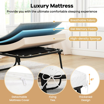 Dreamade Folding Bed with Mattress for Adults