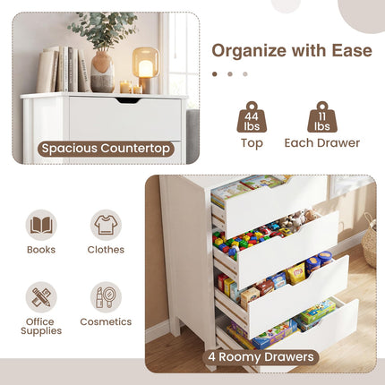 Dreamade 4 Drawer Storage Cabinet with Handles & Anti-Tipping Kits