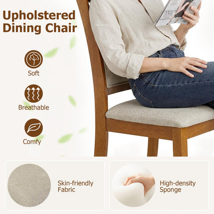 Dreamade Wooden Dining Chairs Set of 2/4 for Dining Room