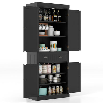 Dreamade Pantry Organizers and Storage, 72" Tall Kitchen Cabinet with 2-Door Cabinets & Drawer, Buffet Sideboard