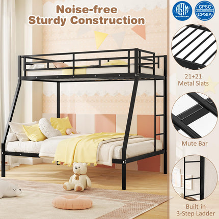 Dreamade Metal Bunk Beds Twin Over Full Size
