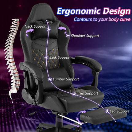 Dreamade Gaming Chair High Back Video Game Chair with Footrest