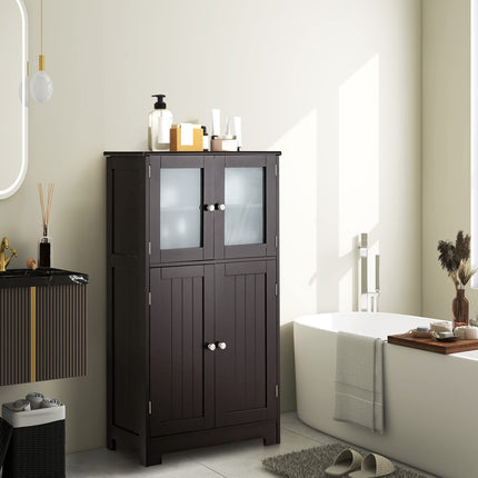 Dreamade Storage Cabinet with Doors - Bathroom Floor Cabinet, Freestanding Tall Cabinet