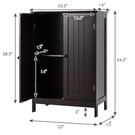 Dreamade Storage Cabinet with Doors and Shelves - Freestanding Storage Organizer with Anti-Tipping Device