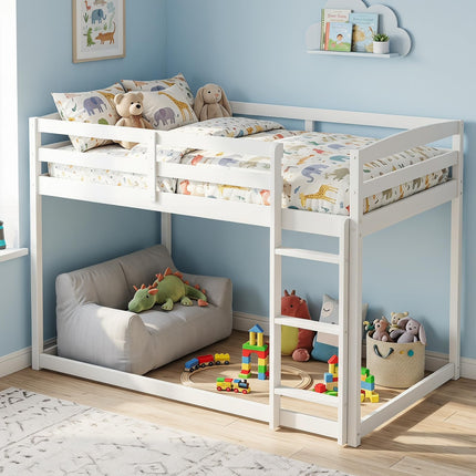 Dreamade Full Over Full Bunk Bed with Full-Length Guardrails