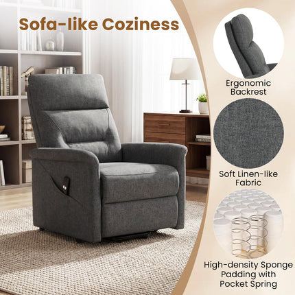 Dreamade Electric Recliner Sofa w/Remote Control & Side Storage Pocket for Elderly