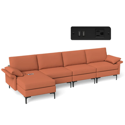 Dreamade 130.5" L Convertible Sofa Couch, Sectional Sleeper