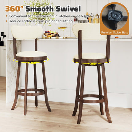 Dreamade 30.5" Swivel Bar Stools Set for Kitchen Island Dining Room Pub