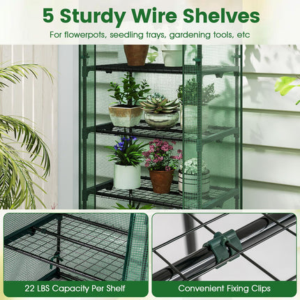 Dreamade Mini Greenhouse Portable Plant Grow House with 5 Tier Shelves