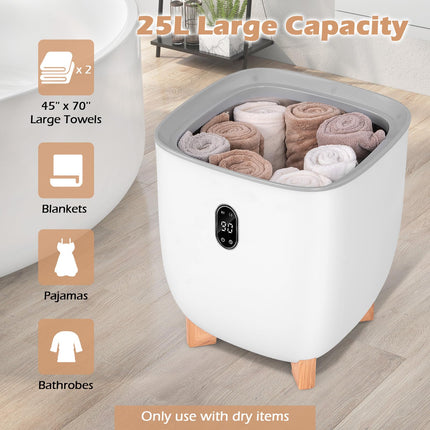 Dreamade 25L Towel Warmer Bucket - Electric Towel Heater for Bathroom, 2 Temperature Settings, 20-60 Timer